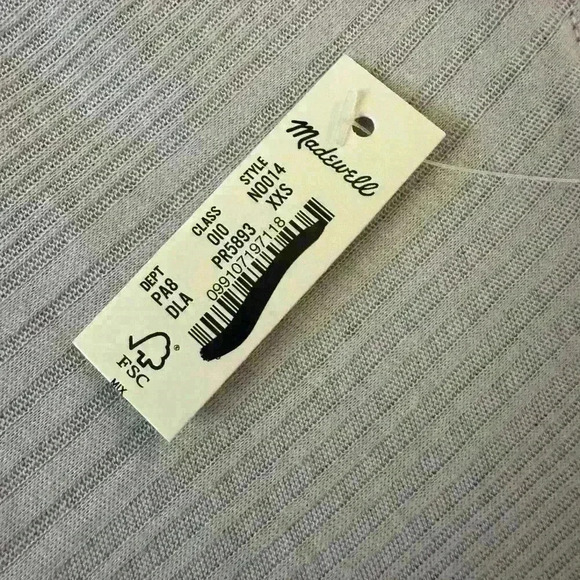 Madewell Variegated Ribbed Crewneck Long-Sleeve Tee Dusty Lavendar Size XXS - Picture 8 of 8